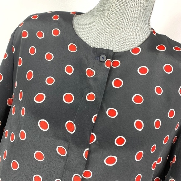 VINTAGE TALBOTS black red polka dot blouse - Picture 3 of 8